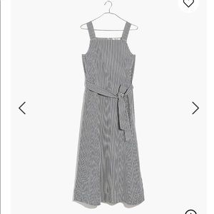Madewell striped tie waist apron dress EUC